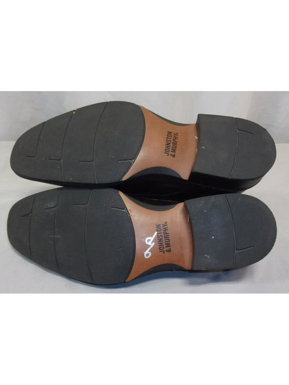 DESIGNER JOHNSTON & MURPHY SHEEPSKIN LACE UP OXFORDS BLACK SHOES MEN SIZE 8 1/2M
